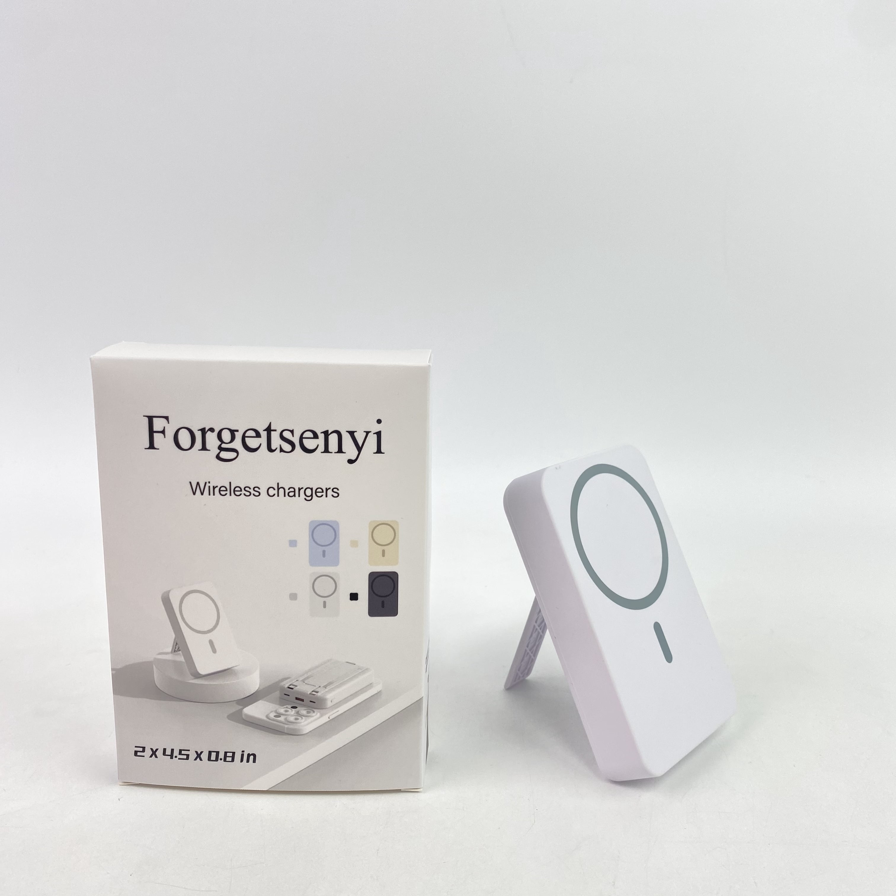 Forgetsenyi Wireless chargers, Portable Charger, 10000mAh Wireless Magnetic Power Bank with USB-C Cable 22.5W PD Charging, Slim Phone Battery Pack -White