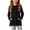 Black, variant on Girls' Ribbed Long Sleeve Tunic Top, Crewneck Soft Knit Shirt with Pockets Side Slits