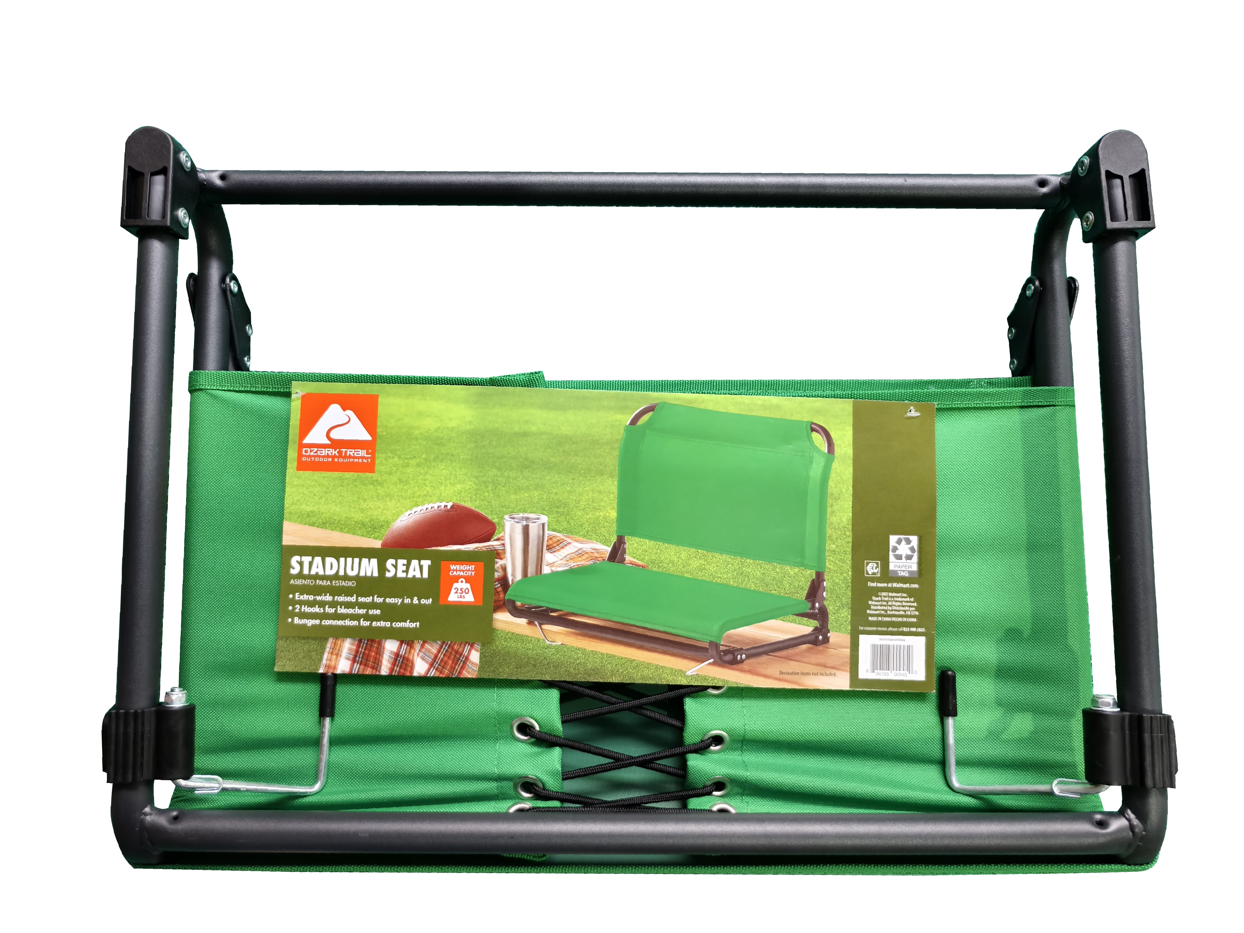 Ozark Trail Extra-Wide Bleacher Stadium Seat Bright Green