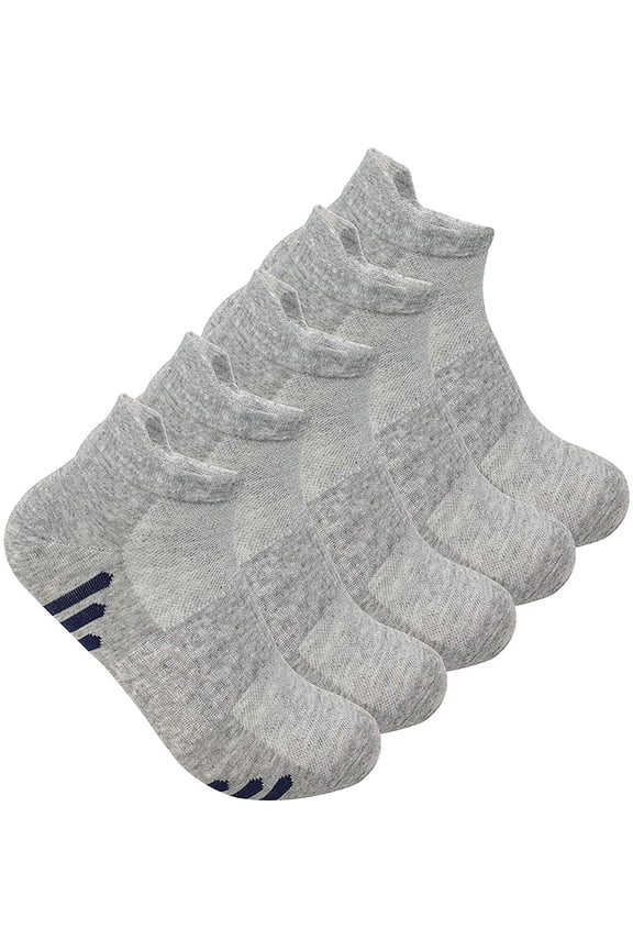 Women Thin Mesh Bamboo Ankle Breathable Sock Summer Low-Cut Socks 5 Pairs (Navy, Medium)
