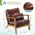 thumbnail image 2 of UBesGoo Modern PU Upholstered Comfy Accent Chair,  Armchair with Pillow, Reading Club Sofa Chair for Bedroom Living Room, Brown, 2 of 12