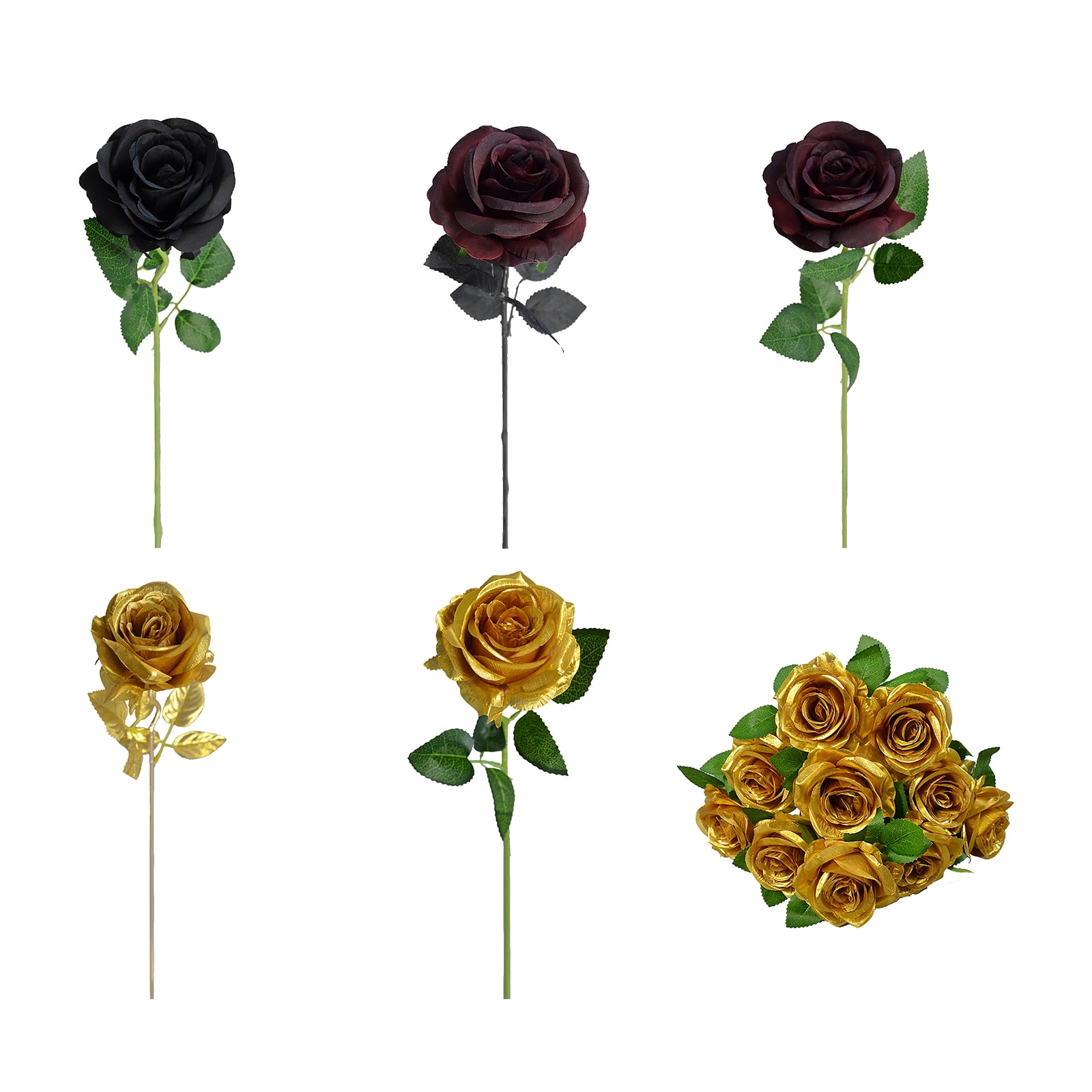 Simulata Bouquet Di Sette Rose Nere Rosa Teste Nero, Bellezza, Serie Nera  Di Falso Decorazione Della Festa Nuziale Di Rosa Da 1,85 €