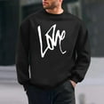 thumbnail image 1 of Amzcrzy Sudadera Para Hombre, Con Estampado De Corazones, Informal, De Manga Larga Y Cuello Redondo, Con Capucha, Color Negro, Xl, 1 of 6