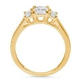 thumbnail image 6 of 1.82ct Emerald cut - Three- Stone - VVS1 Simulated Emerald - 14k Yellow Gold - Bridal Anniversary Engagement Ring, 6 of 7