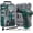 Green, variant on Hi-Spec Tool Set with 8V Cordless Drill Set. Complete DIY Tool Kit with USB Rechargeable Electric Drill Driver for Women and Men, Home Repair & Maintenance, in a Compact Toolbox, Red