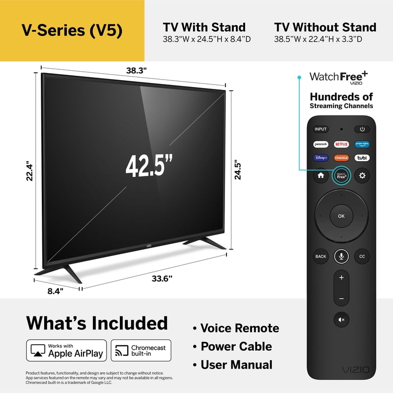 VIZIO 43" Class V-Series 4K UHD LED Smart TV V435-J01 color options