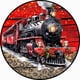 thumbnail image 1 of Pintura de diamante 5D DIY, tarjeta circular de taladro redondo completo, kit de decoración de tren de Navidad, 1 of 9