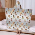 thumbnail image 5 of Gray Highland Cow Flower Boot Pattern Hooded Bath Towel，60"x35" for Ages 3 To 12 Kids, Quick Dry Lightweight Soft Microfiber Hood Beach Towel Cover Up for Kids, 5 of 7