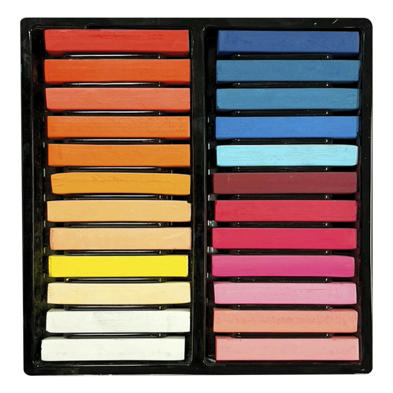 School Smart Square Chalk Pastels, Assorted Colors, Set of 12