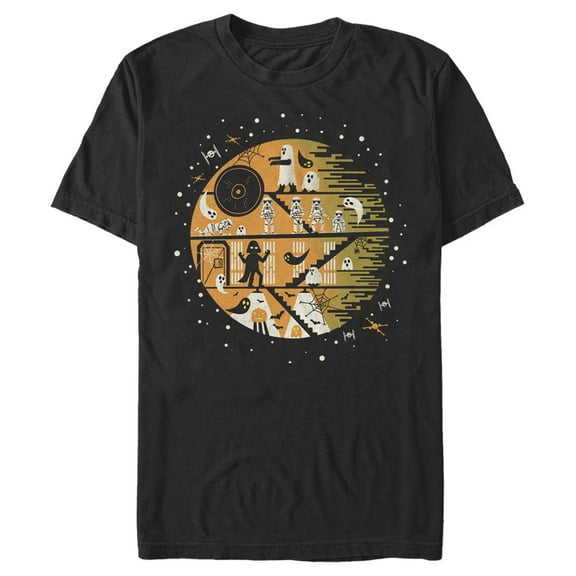 Men's Star Wars: A New Hope Halloween Death Star Haunt Graphic Tee Black Medium