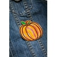thumbnail image 4 of Orange Holographic Pumpkin Embroidered Iron on Patch, 4 of 10