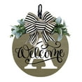 Uanit A Z Letter Garland Round Wooden Door Hanging Sign Welcome Message