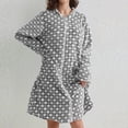 thumbnail image 5 of Flannel Zip-Up Robes For Women, Polka Dot Long Sleeve Housecoat, Ladies Winter Warm Fleece Mid Bathrobe S-XL, 5 of 7