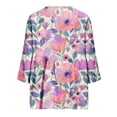 thumbnail image 6 of VBVC Women's Floral 3/4 Sleeve Button Down Shirt , Casual Loose V-Neck Blouse For Women, Ladies' Breathable Tunic Tops with Pockets,Multicolor,S-2XL, 6 of 6