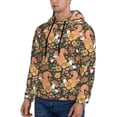 thumbnail image 3 of Balery Squirrel Mushroom Yellow Flower Pattern Mens Hoodie Kangaroo Pocket Hoodie Pullover Hooded Sweatshirt Ideal for Daily Wear Travel and Home-Medium, 3 of 7