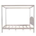 thumbnail image 5 of Queen Size Canopy Bed Frame, Wood Platform Bed  with Headboard and Support Legs, Modern Four Poster Bed for Children Teens Adults, Weight Capacity 550 Pounds, No Box Spring Needed, Grey, 5 of 8
