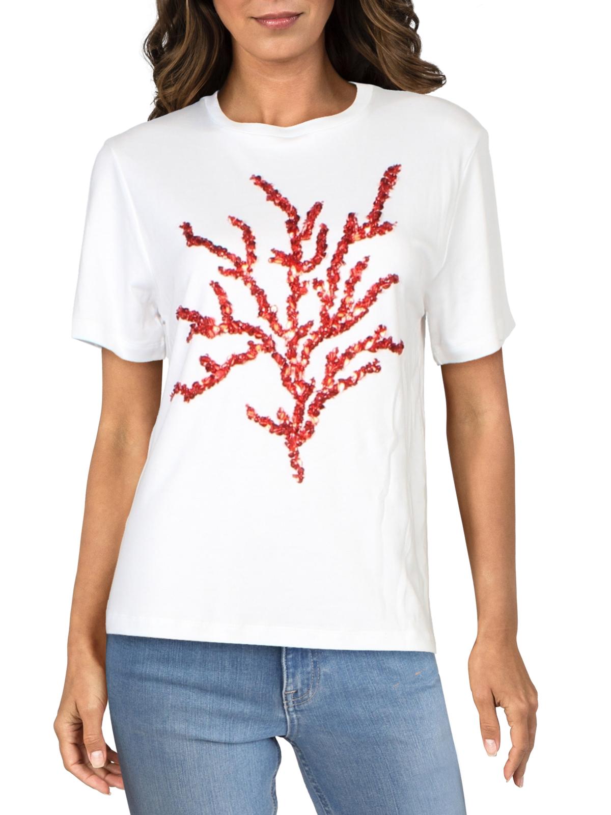 Oscar de la Renta Womens Sequined Jewel 