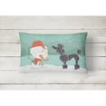 thumbnail image 2 of Carolines Treasures CK2064PW1216 Black Poodle Snowman Christmas Canvas Fabric Decorative Pillow  12H x16W multicolor, 2 of 3