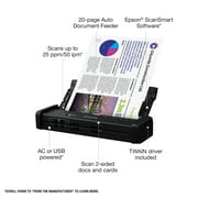 Epson WorkForce ES-200 Color Portable Document Scanner with ADF for PC and Mac, Sheet-fed and Duplex Scanning
