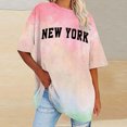 thumbnail image 1 of Fiudx Tops para Mujer Camiseta Informal con Estampado de Letras para Mujer, Top de Manga Corta con Cuello Redondo y Hombros Caídos, 1 of 4