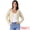 Beige, variant on DARING DIVA Women's Long Sleeve Cropped Knit Button Up Crochet Cardigan S Beige