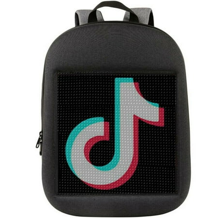 Novelty Smart LED Dynamic Backpack Fashion Black Customizable Laptop Backpack Creative Christmas Gift,Walking Outdoor Gift,School Bag(V2)