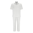 thumbnail image 1 of Blusa de Manga Corta Casual Sólido Turndown Cuello Superior Y Pantalones Traje Conjunto, Traje de Moda de Poliéster para Hombres, Lavado de Manos Primavera Verano, 1 of 4