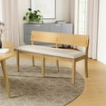 thumbnail image 2 of Boraam Capella 18" Wood & Fabric Dining Height Bench in Natural/Cream, 2 of 6