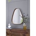 thumbnail image 2 of Gzxs Rustic Wood Wall Mirror for Bathroom, Irregular Design Decorative Mirror Farmhouse Style for Living Room Entryway Bedroom Dresser, Brown, 30"x38", 2 of 6