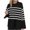 Noir, variante sur EGNMCR Chandails pour Femmes Chandail à Manches Longues Rayé Col Rond Fendu Surdimensionné