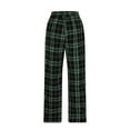 thumbnail image 5 of BLVB Womens Fall Casual Plaid Pants Elastic Waist Drawstring Wide Leg Pants Loose Comfy Lounge Trousers with Pockets, 5 of 6