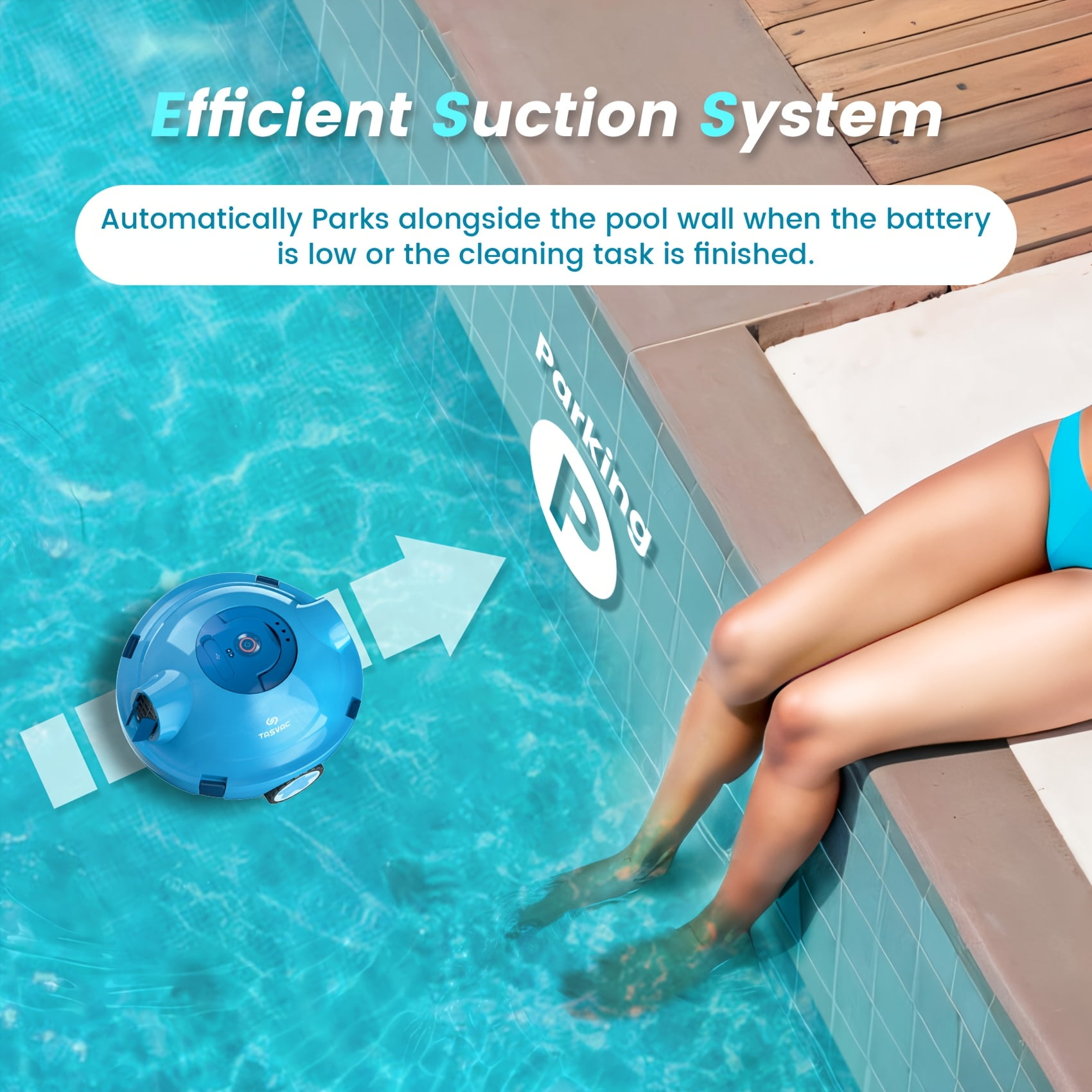 General 2025 Cordless Robotic Pool Cleaner - 90-Min Runtime, Auto Vacuum, Self-Parking, Lightweight for In/Above Ground Pools up to 65ft
