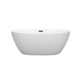 thumbnail image 2 of Juno 59 Inch Freestanding Bathtub in Matte White with Matte Black Drain and Overflow Trim, 2 of 5