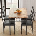 thumbnail image 1 of Dining mesa set para 4: small wood rectangle dining mesa con 4 forrado sillas, kitchen mesa set para apartment, space - saving y easy to assemble (retro brown), 1 of 7