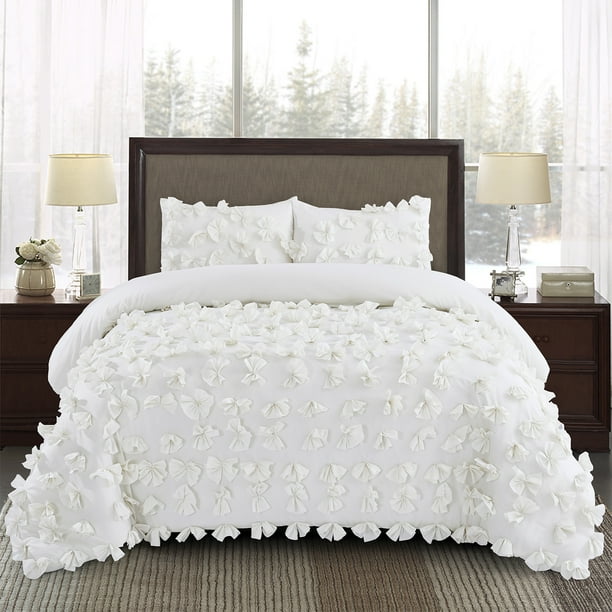 HIG Handsewn Bow Ties Romantic King Size Comforter Set Yearround & Gift Package 100