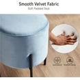 thumbnail image 5 of ZXNYH Multifunctional Vanity Stool Chair, Soft Velvet Round Footrest Stool Ottoman with Metal Legs, Modern Decorative Furniture Vanity Chair for Makeup Room, Bedroom, Living Room, 5 of 7