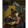 thumbnail image 3 of Adriaen van Ostade 12x14 Black Modern Framed Museum Art Print Titled - Three Drinking and Smoking Farmers in a Tavern (1666-67), 3 of 5