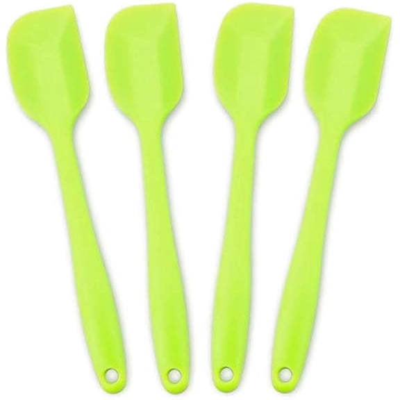 4Piece Silicone Spatulas Set Heat Resistant 600°F Seamless SteelCore Rubber Spatulas for Nonstick Cookware ALLWIN HOUSEWARE Uniform Length Kitchen Spatulas for Cooking & Baking, Green
