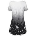 thumbnail image 4 of Camiseta de mujer Blusa informal con estampado degradado Vestido suelto con cuello en V, Negro, 4XL Methold AP001902-07, 4 of 5