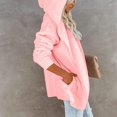thumbnail image 2 of Cardigan for Women Winter Fashion Loose Solid Color Long Sleeve Hooded Warm Plush Coat with Pockets, 2 of 4