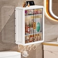 thumbnail image 5 of Wall Mounted Large Capacity Makeup Organizer,Dustproof Cosmetic Organizer,Bathroom Organizers and Storage,Skincare Organizers for Vanity,Bedroom, 5 of 8