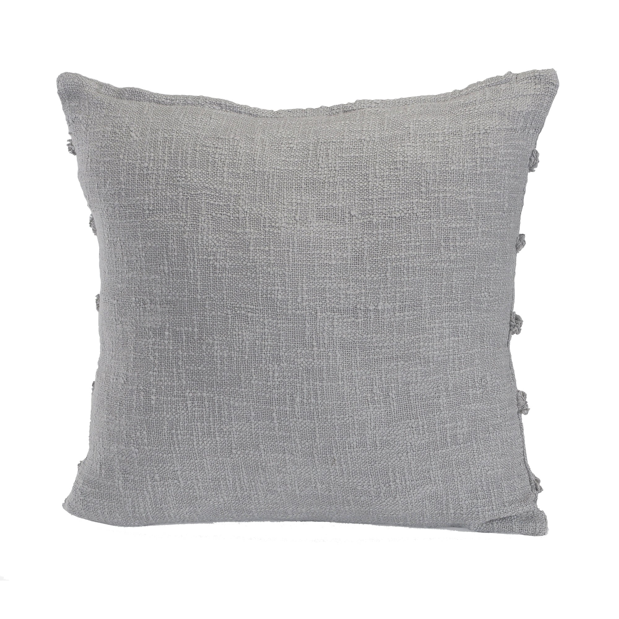 Laddha Home Designs Loomed Over Tufted Striped Cotton Throw Pillow Cover - 20" - Gray
