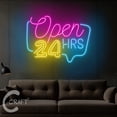 thumbnail image 3 of C-CRAFT Open 24 Hrs Neon Sign LED Light 30 inch for Restaurant Store Shop Wall Art Decor, 3 of 5