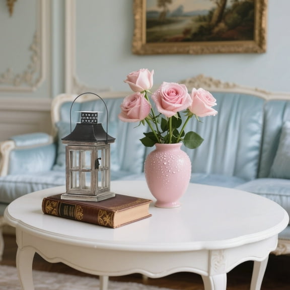 Rustic Lantern, Wood and Metal Candle Holder with Clear Glass, Vintage Indoor Outdoor Christmas Home Decor for Table Centerpiece