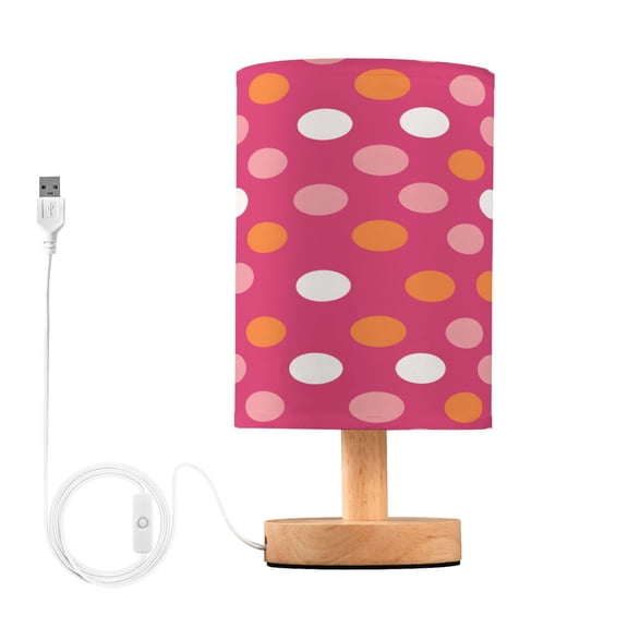 Wave Point Table Lamp, Fully Dimmable Nightstand Lamp with USB and Linen Fabric Shade, Modern Gifts for Bedroom, Living Room, Office