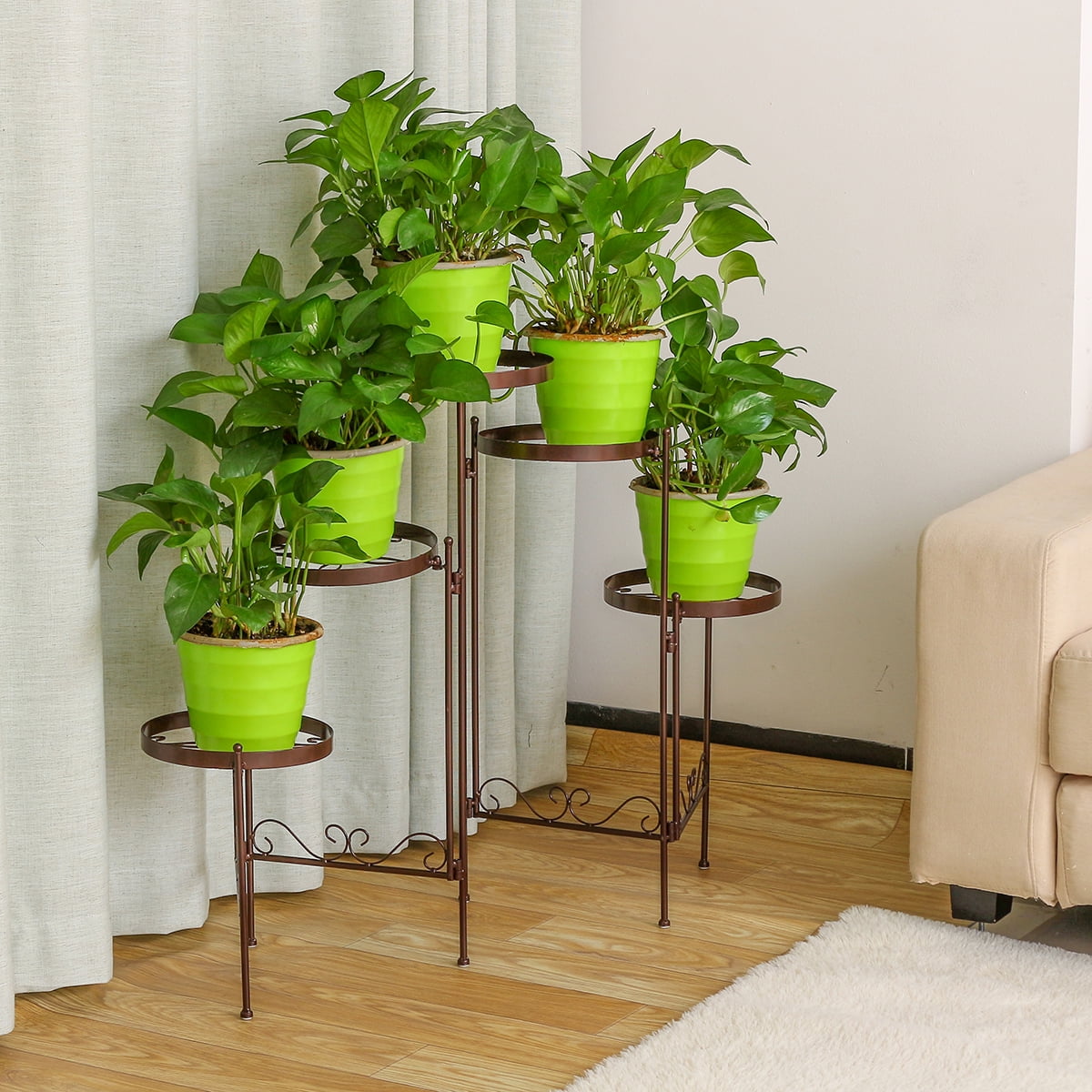 5 Tier Elegant Adjustable Metal Plant Stand Flower Pot