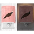 thumbnail image 2 of Caroline's Treasures BB7927CNL Indian Peahen Peafowl Pink Check Ceramic Night Light, 6x4x3", multicolor, 2 of 2