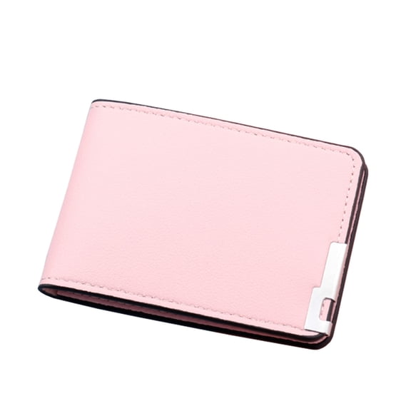 Modstep Women Short Leather Card Holder Multiple ID Window RFID Blocking Bifold Purse Thin Wallet for Ladies Work Pink