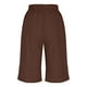 thumbnail image 4 of Neewe Womens Knee Length Pants Casual Plain Shorts Summer Drawstring Elastic Waist Comfy Shorts with Pockets, 4 of 8