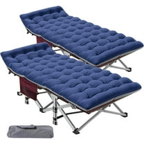 Lilypelle 2 Pack Folding Camping Cot, Double Layer Oxford Strong Heavy Duty Sleeping Cots with Carry Bag, Portable Travel Camp Cots for Home/Office Nap and Beach Vacation